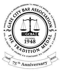 gate city bar association 75th anniversary logo